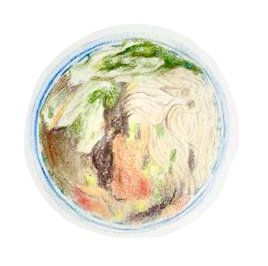 A bowl of asian noodle soup