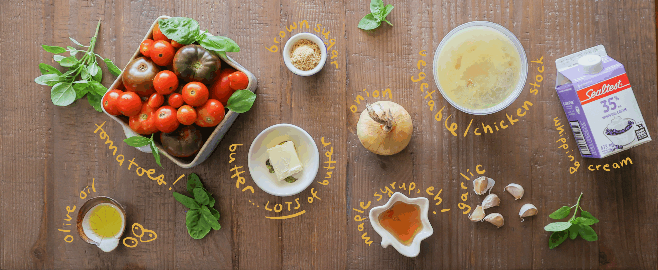 ingredients for roasted tomato soup