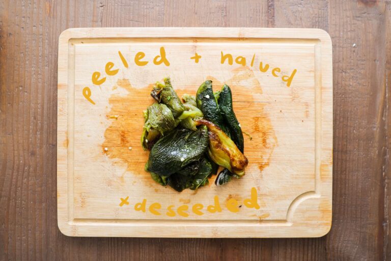 peeled halved and deseeded peppers