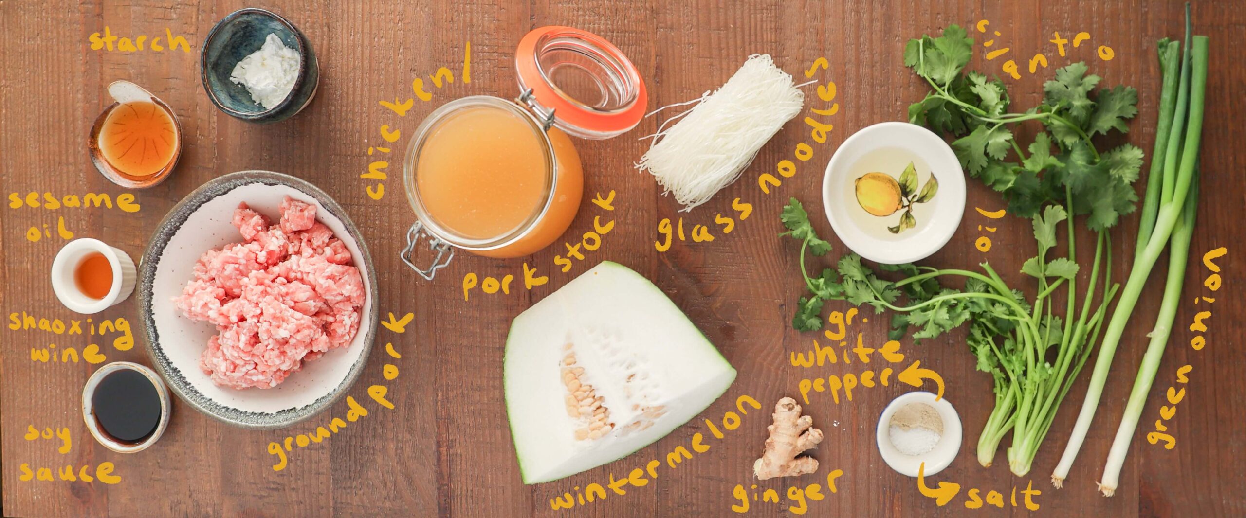 winter melon and meatball soup ingredients