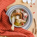 chinese herbal soup with chicken and pork neck bones square