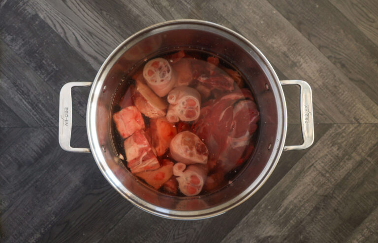 soaked bones and meats for bun bo hue