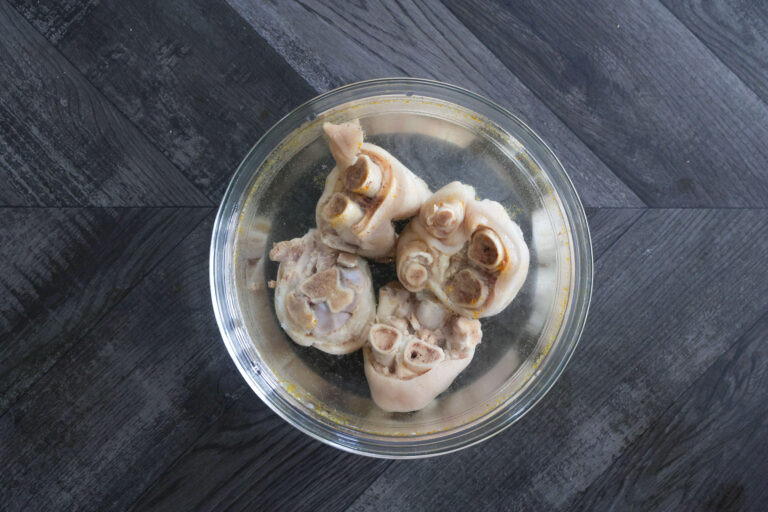 soak trotters in cold water