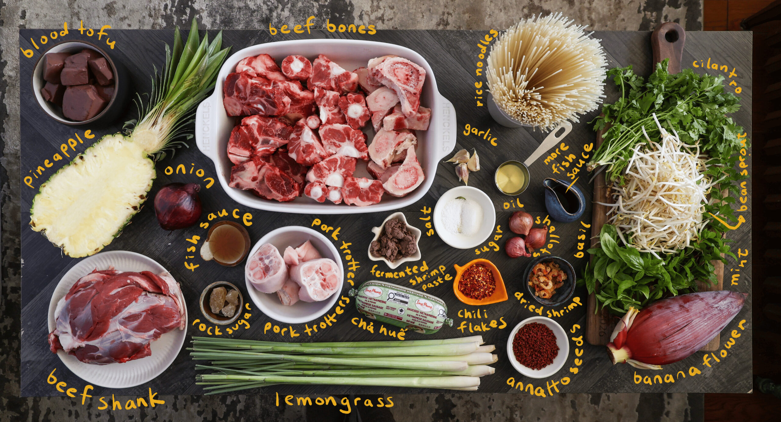 ingredients for bun bo hue